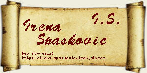 Irena Spasković vizit kartica